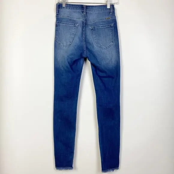 KANCAN DISTRESSED RAW CUFF SKINNY JEANS SIZE 26 - Picture 8 of 10